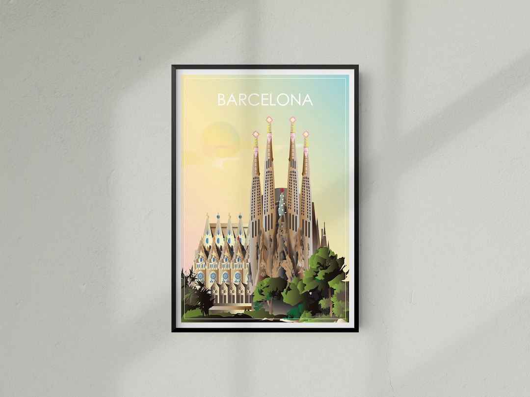 Spain Travel Print Spain Travel Poster Barcelona Travel Print Barcelona