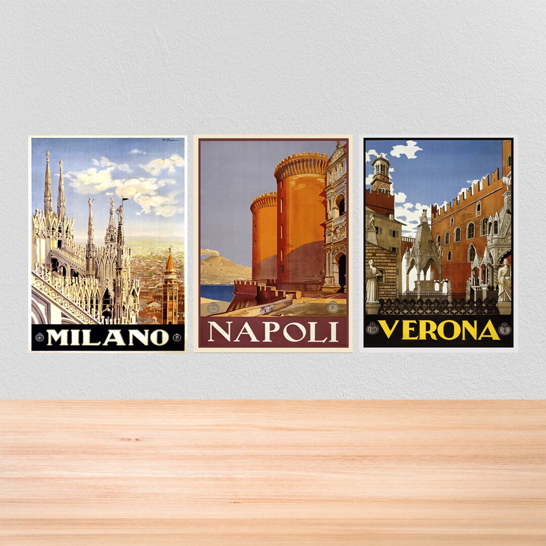Set of 3 Vintage Travel Posters of Italy Vintage Travel Etsy