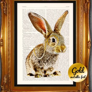 Girlfriend Gift, Gift for Her, 1st anniversary, Dictionary Art Print, Gift for Wife, Valentines Day, Home Decor, Wall Art, Gold Rabbit 18