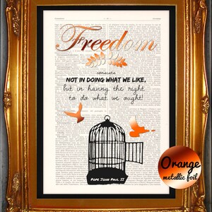 Dictionary Art Print,wall decor,wall art,Freedom Birds,wall hanging,vintage dictionary print,home living,vintage poster,vintage gift -8