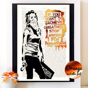Girlfriend gift,gift for her,1st anniversary gift,gift for women,gift for wife,valentines day gift,wall decor,wall art,Banksy Girl,-12