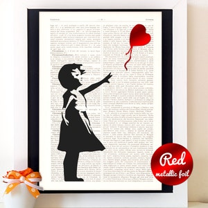 Girlfriend gift,gift for her,1st anniversary gift,gift for women,gift for wife,valentines day gift,wall decor,wall art,Banksy Heart,-11