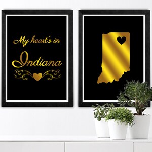 Indiana,American States,wall decor,wall art,wall hanging,vintage dictionary print,home living,vintage poster,vintage gift
