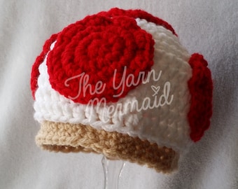 Crochet Mushroom Beanie: Super Mario Bros. Toad Inspired Costume