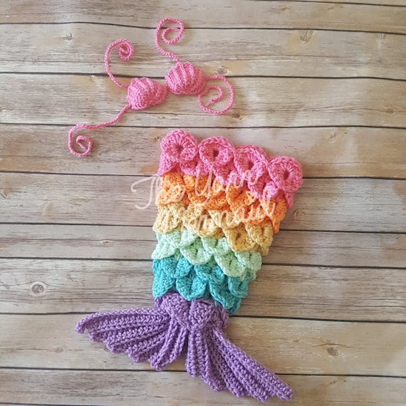 sonriendo Soberano antes de Custom Crochet recién nacido arco iris sirena foto prop traje - Etsy España
