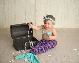 Custom Crochet Newborn Mermaid Photo Prop, Newborn Mermaid Outfit, Crochet Baby Mermaid, Baby Outfit, Baby Mermaid, Crochet Mermaid