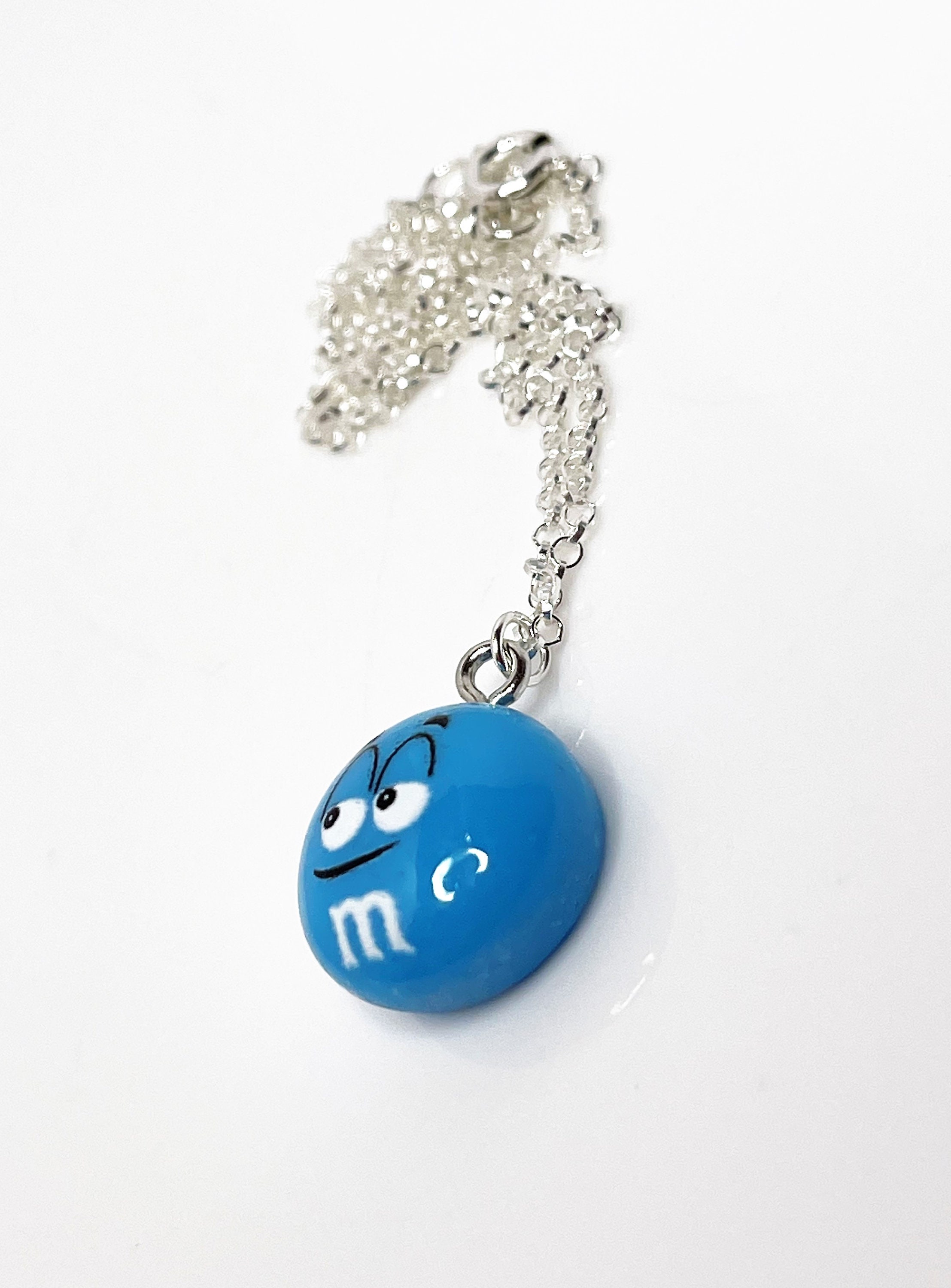 M and M Necklace Silver Plated Sterling Silver Multicolour Etsy