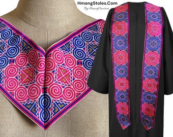 39.99 | HmongStoles.com | Hmong Graduation Stole | Not lined | Machine Embroidered | Add PRINTED Name = 10.00 | Hmongstoles