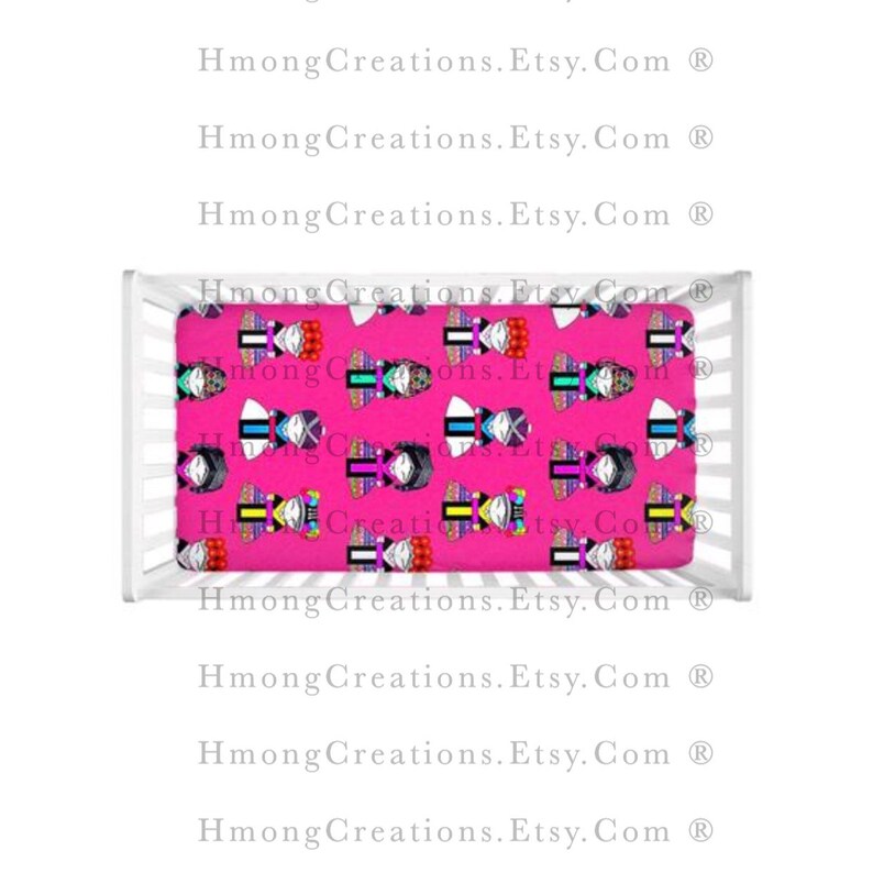 Hmong Crib Sheets Pink Baby Hmong Dolls Print Ships in 7 Weeks ...