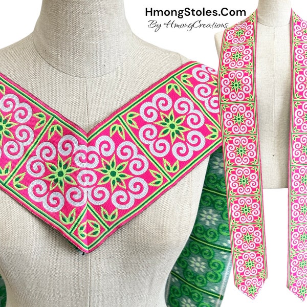 39.99 | HmongStoles.com | Hmong Graduation Stole | Not lined | Machine Embroidered | Add PRINTED Name = 10.00 |