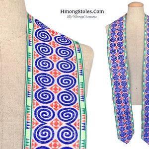 39.99 HmongStoles.Com Hmong Graduation Stole Not Lined Embroidered Priest Stole Hmong Stole image 1