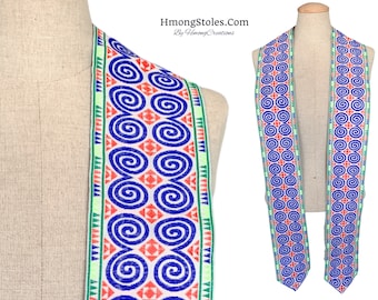 39.99 | HmongStoles.Com | Hmong Graduation Stole - Not Lined - Embroidered - Priest Stole - Hmong Stole