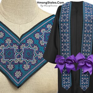 44.99 HmongStoles.Com Hmong Graduation Stole Not Lined Embroidered Priest Stole hmongcreations.etsy.com image 1