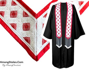 X - New 64.99 | HmongStoles.com | Hmong Graduation Stole | Senior gift | Lined with Coins |  #HmongGraduationStoles