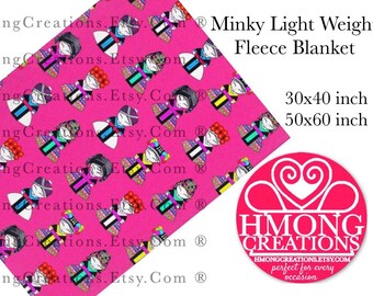 HmongBlankets.com - Hmong Blanket - Soft Thin Throw Blanket - Ships in 7 Weeks- Pink Dolls hmongcreations.etsy.com