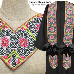 44.99 HmongStoles.Com Hmong Graduation Stole Not Lined Embroidered Priest Stole hmongcreations.etsy.com image 1