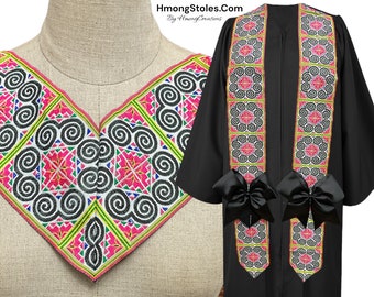 44.99 | HmongStoles.Com Hmong Graduation Stole - Not Lined - Embroidered - Priest Stole hmongcreations.etsy.com