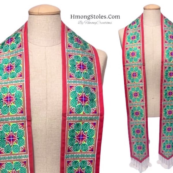 64.99 | HmongStoles.com | Hmong Graduation Stole | Not lined | Machine Embroidered | Add PRINTED Name = 10.00 | Hmongstoles