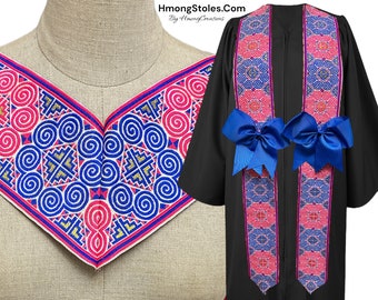 44.99 | HmongStoles.Com Hmong Graduation Stole - Not Lined - Embroidered - Priest Stole hmongcreations.etsy.com