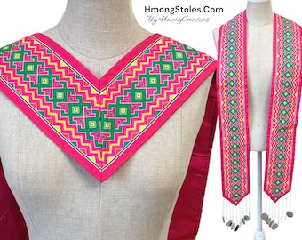 X - New 64.99 | HmongStoles.com | Hmong Graduation Stole | Senior gift | Lined with Coins |  #HmongGraduationStoles