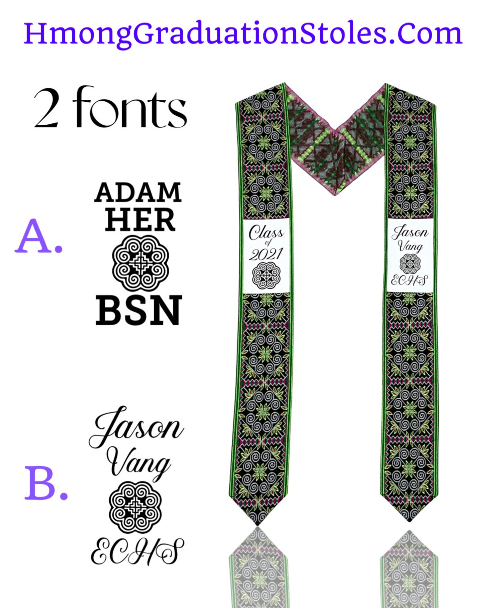 Hmong Graduation Stole Lined With Coins Embroidered Etsy