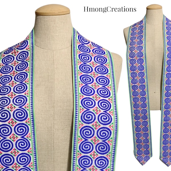 A135 | D39.99 - HmongStoles.Com - Embroidered Hmong Graduation Stoles - Add Name for 10.00 - Clergy - Priest
