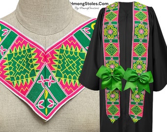 44.99 | HmongStoles.Com Hmong Graduation Stole - Not Lined - Embroidered - Priest Stole hmongcreations.etsy.com