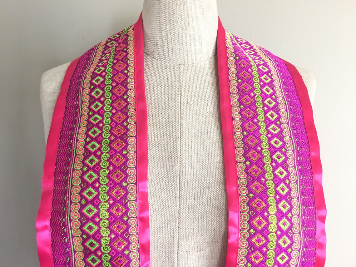 Hmong Graduation Stole Not Lined Embroidered Priest Etsy