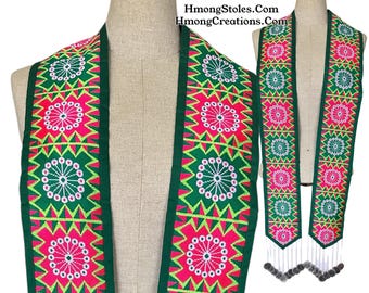 64.99 | HmongStoles.com | Hmong Graduation Stole | Senior gift | Lined with Coins |  #HmongGraduationStoles