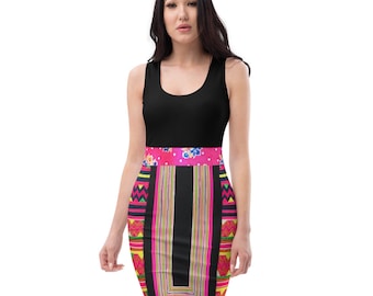 44.99 - HmongDresses.com - Printed - Stretchy Fabric - PreOrder - Ships in 3 weeks or less - Adult Women Dress - Darla
