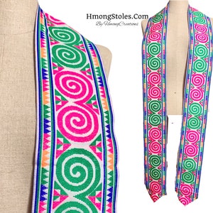 A149b | D39.99 | HmongStoles.com | Hmong Graduation Stole | Not lined | Machine Embroidered | Add PRINTED Name = 10.00 | Hmongstoles