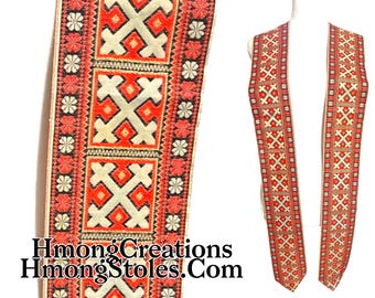 X newD39.99 | HmongStoles.com | Hmong Graduation Stole | Not lined | Machine Embroidered | Add PRINTED Name = 10.00 | Hmongstoles