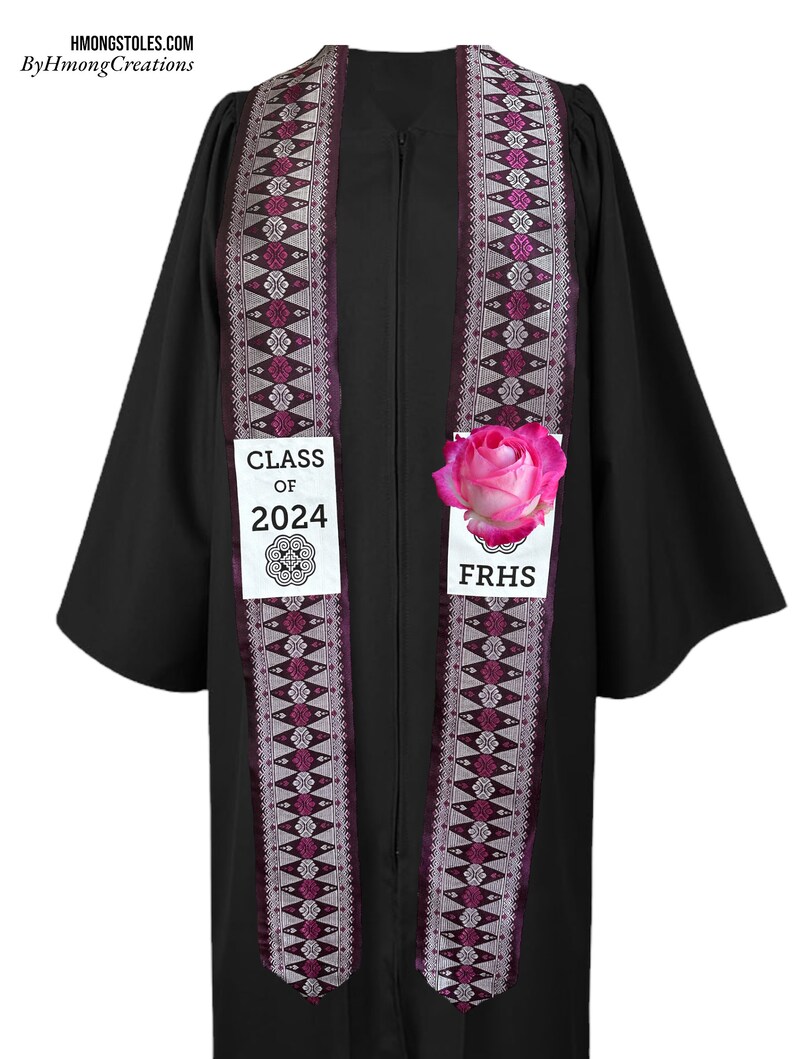 44.99 HmongStoles.Com Hmong Graduation Stole Not Lined Embroidered Priest Stole hmongcreations.etsy.com image 7