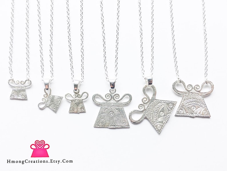 Hmong Necklace 2nd silver silver plated 7 different style elegant hmong charm soul lock spirit lock women image 3