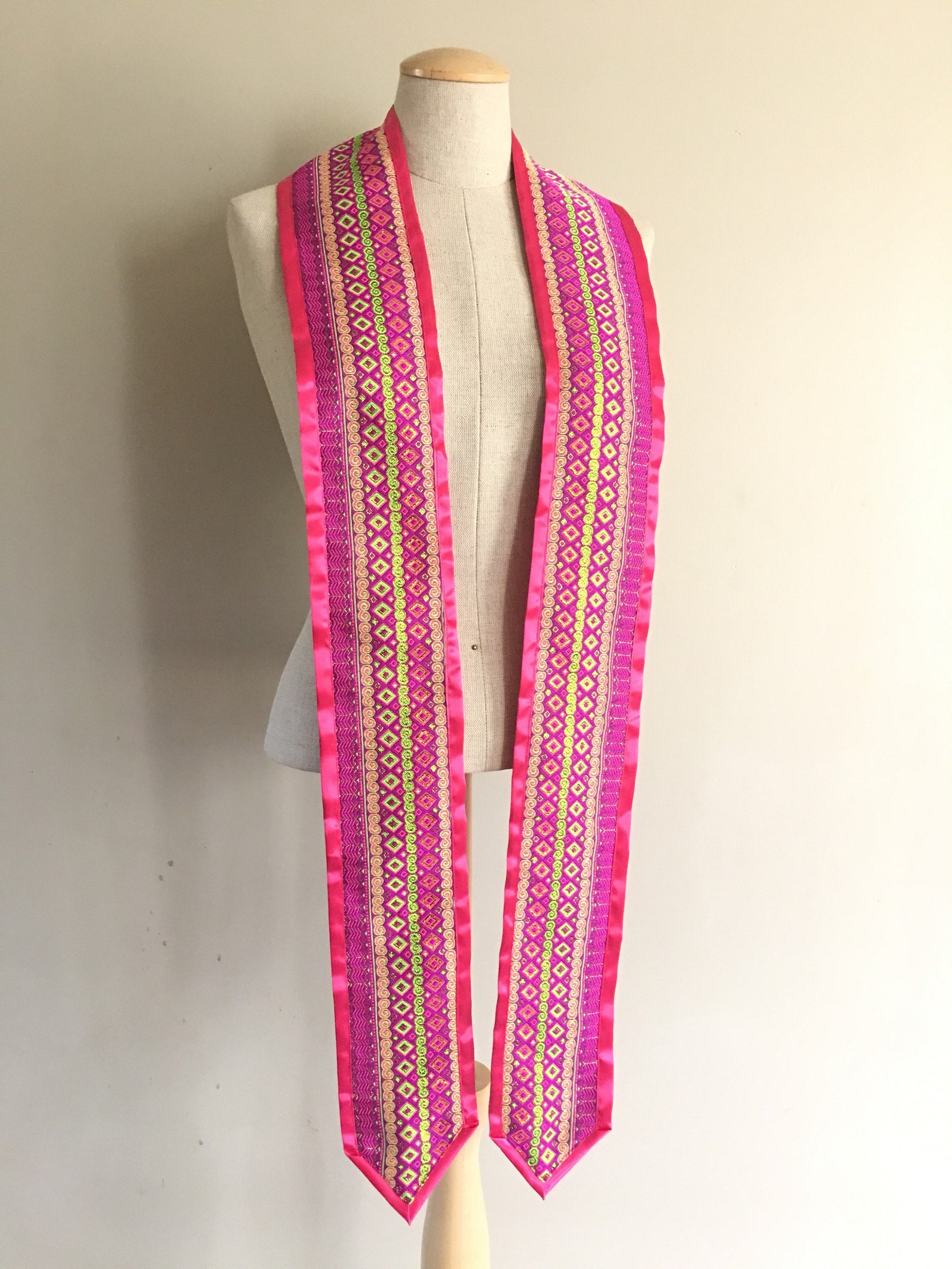 Hmong Graduation Stole Not Lined Embroidered Priest Etsy