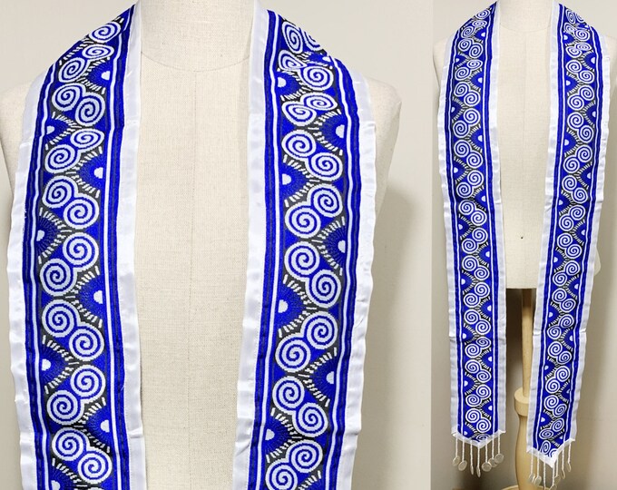 Hmong Graduation Stole Lined With Coins Embroidered Priest Stole Hmong