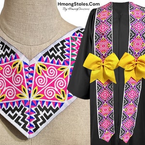 44.99 HmongStoles.Com Hmong Graduation Stole Not Lined Embroidered Priest Stole hmongcreations.etsy.com image 1