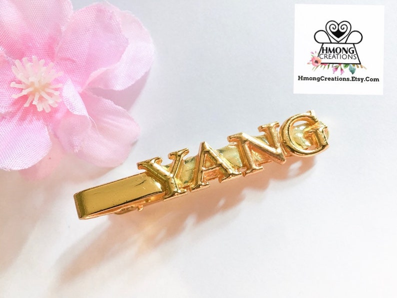 Personalized Gold color hmong Tie clip tie bar for standard size tie