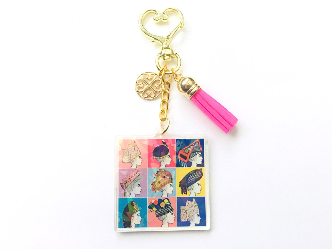 Hmong Keychain Hmong Creations acrylic Hmong charm printed | Etsy