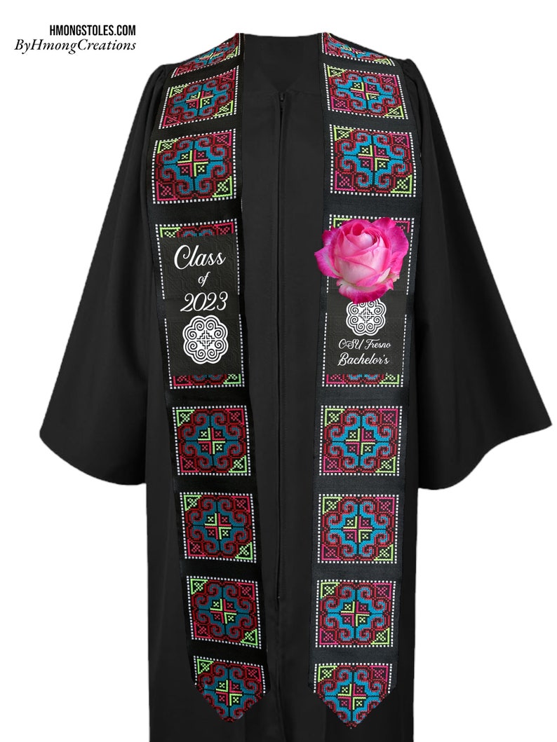 44.99 HmongStoles.Com Hmong Graduation Stole Not Lined Embroidered Priest Stole hmongcreations.etsy.com image 8