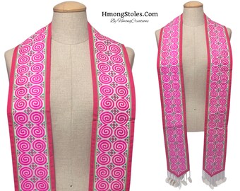 64.99 | HmongStoles.com | Hmong Graduation Stole | Not lined | Machine Embroidered | Add PRINTED Name = 10.00 | Hmongstoles