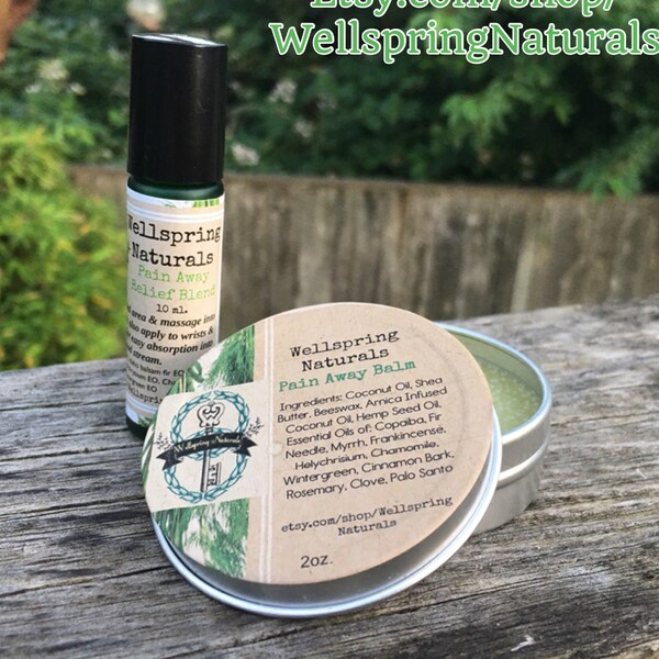 Pain Away Essential Oil Roller & Balm Blends - Natural  - Handmade