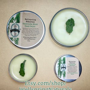 Bálsamo de manos de chocolate y menta – Bálsamo hidratante natural, hecho a mano