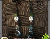 Skull Elegant Dangle Earrings - Handmade - Skeleton - Halloween - Jewelry