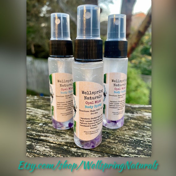 Opal Mist Body Spray – Hibiscus, Sandalwood, Vanilla, Amethyst & Blue Kyanite Crystal Infused Fragrance