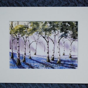 Vintage John Pester ‘Bluebells’ Watercolour. Giclée Print. Ready To Frame.