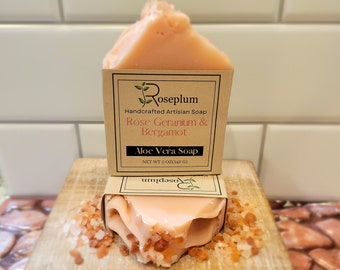 Handmade Soap Rose Geranium & Bergamot