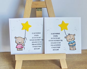 Funeral card for children "Star Child" from the Karla factory