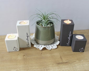 Teelichthalter-Set, Kerzenständer "Heimathafen" aus der Manufaktur Karla