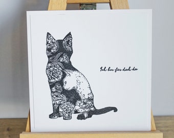 Condolence card, sympathy card for the loss of a cat